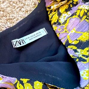 Zara Asymmetrical Floral Mini Dress